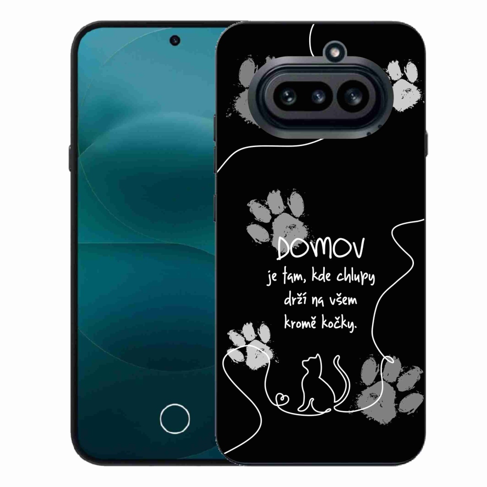 Gelový kryt mmCase na Nothing Phone (4a) - kočičí motiv černé pozadí
