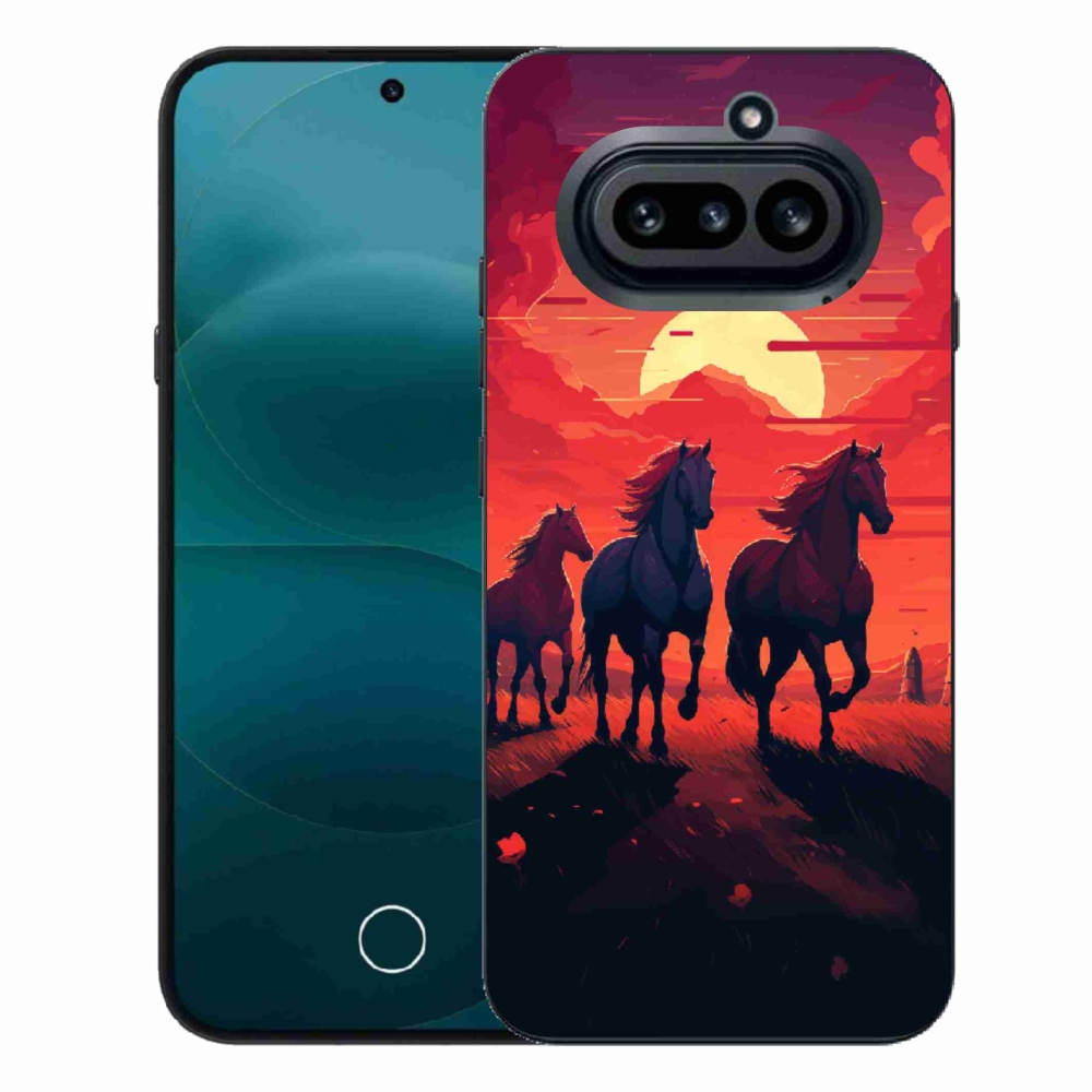 Gelový kryt mmCase na Nothing Phone (4a) - koně a západ slunce
