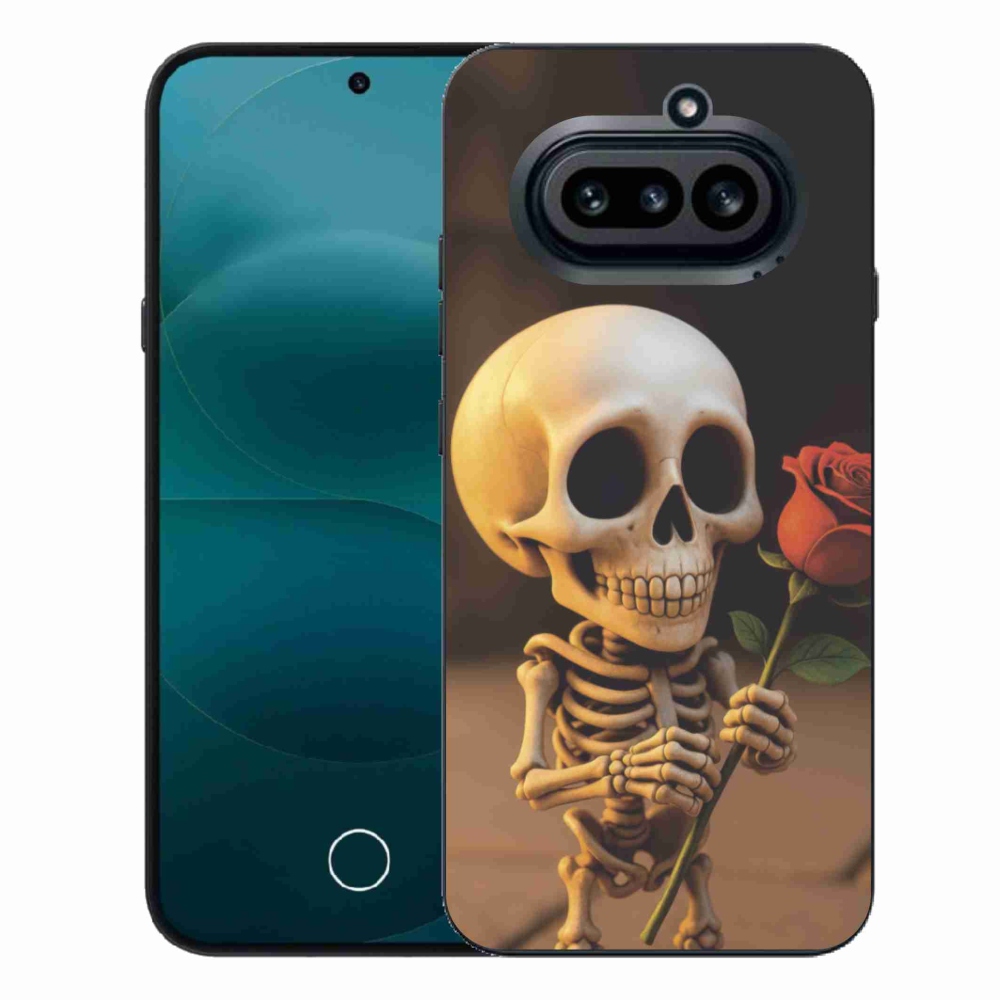 Gelový kryt mmCase na Nothing Phone (4a) - kostlivec s růží