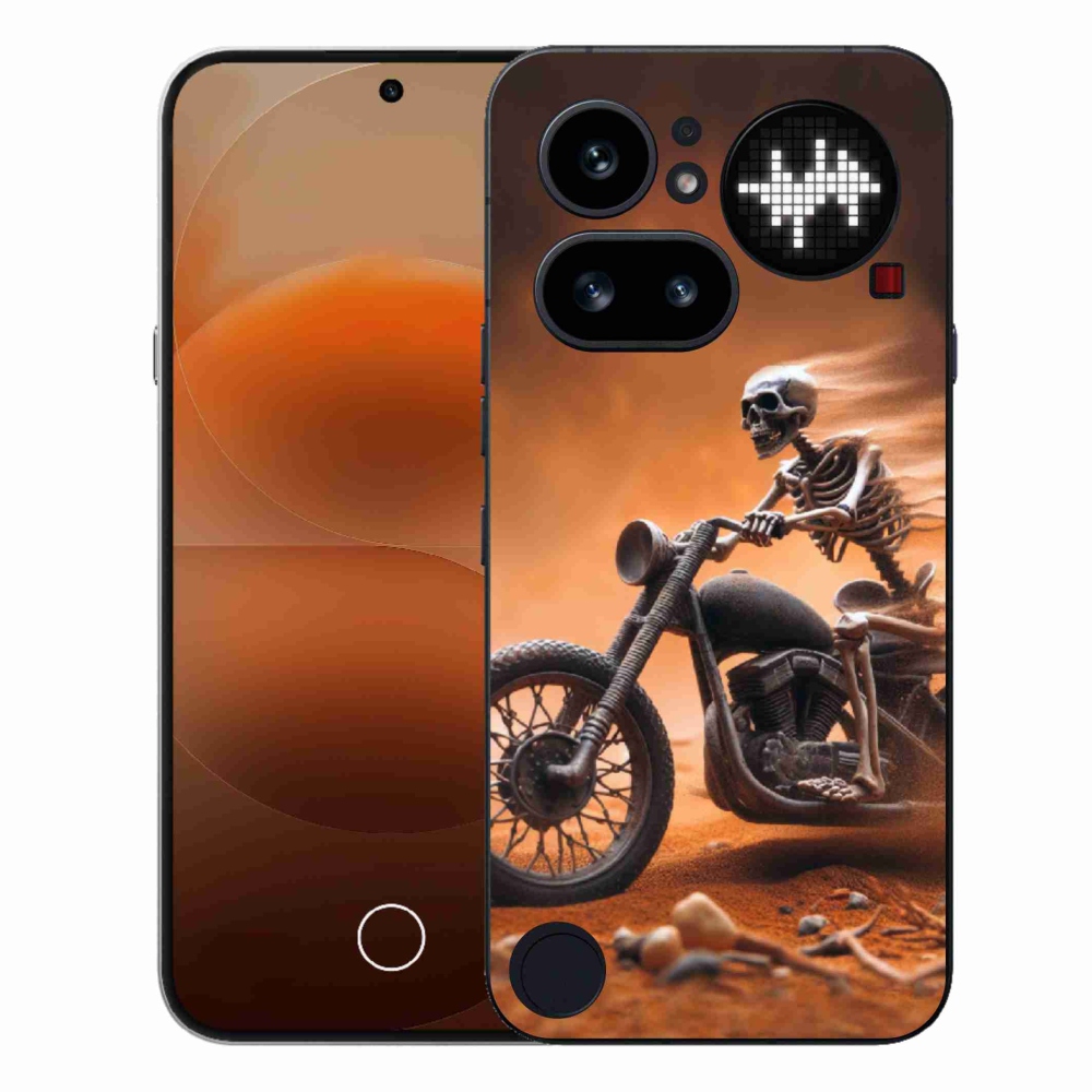 Gelový kryt mmCase na Nothing Phone (4a) - kostra na motorce