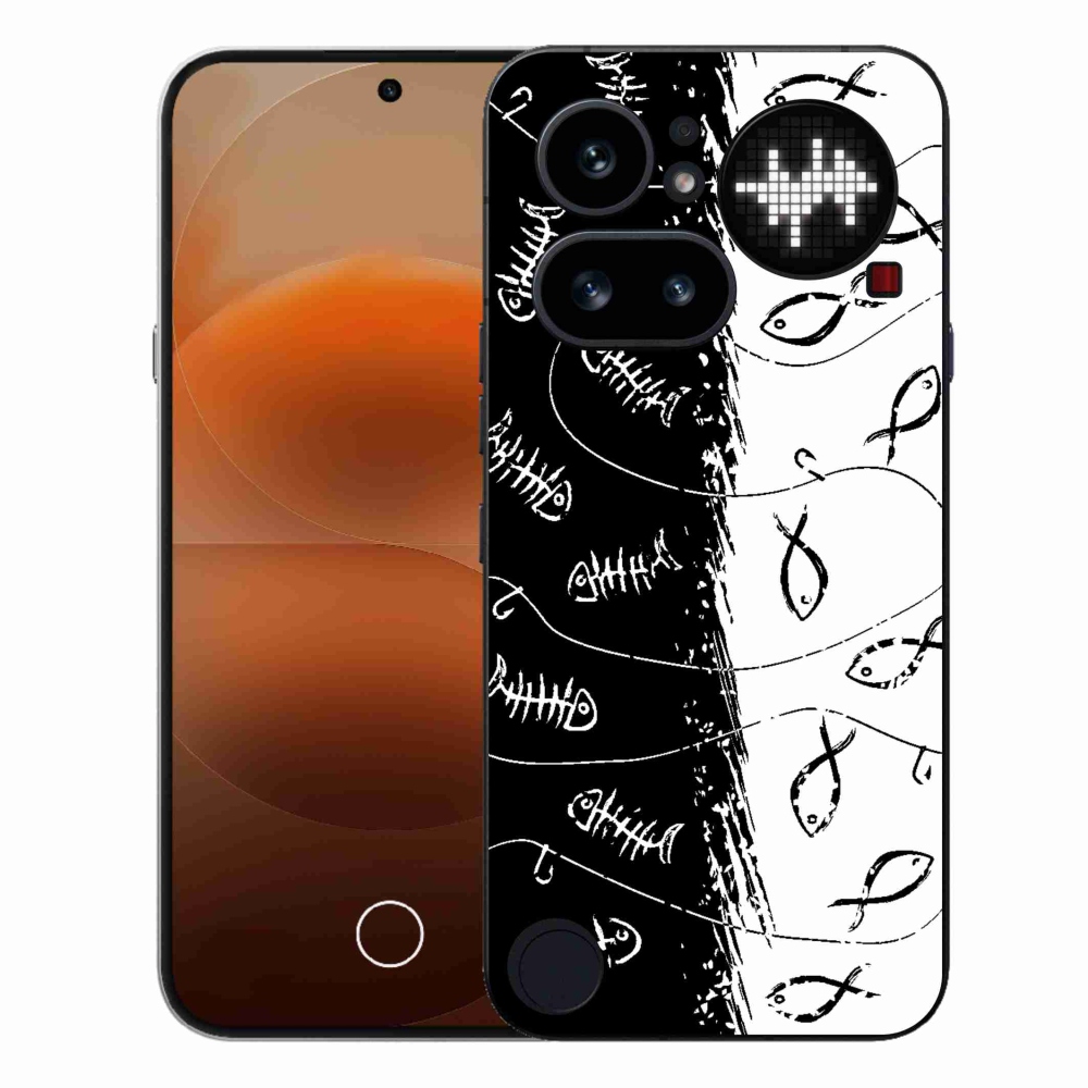 Gelový kryt mmCase na Nothing Phone (4a) - kostry a rybky