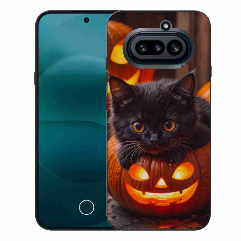 Gelový kryt mmCase na Nothing Phone (4a) - kotě a dýně
