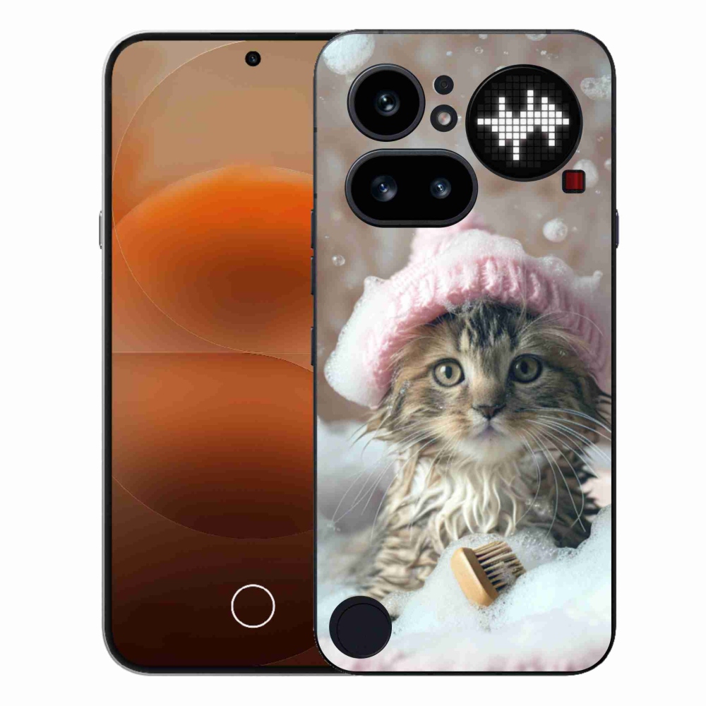Gelový kryt mmCase na Nothing Phone (4a) - kotě a koupel