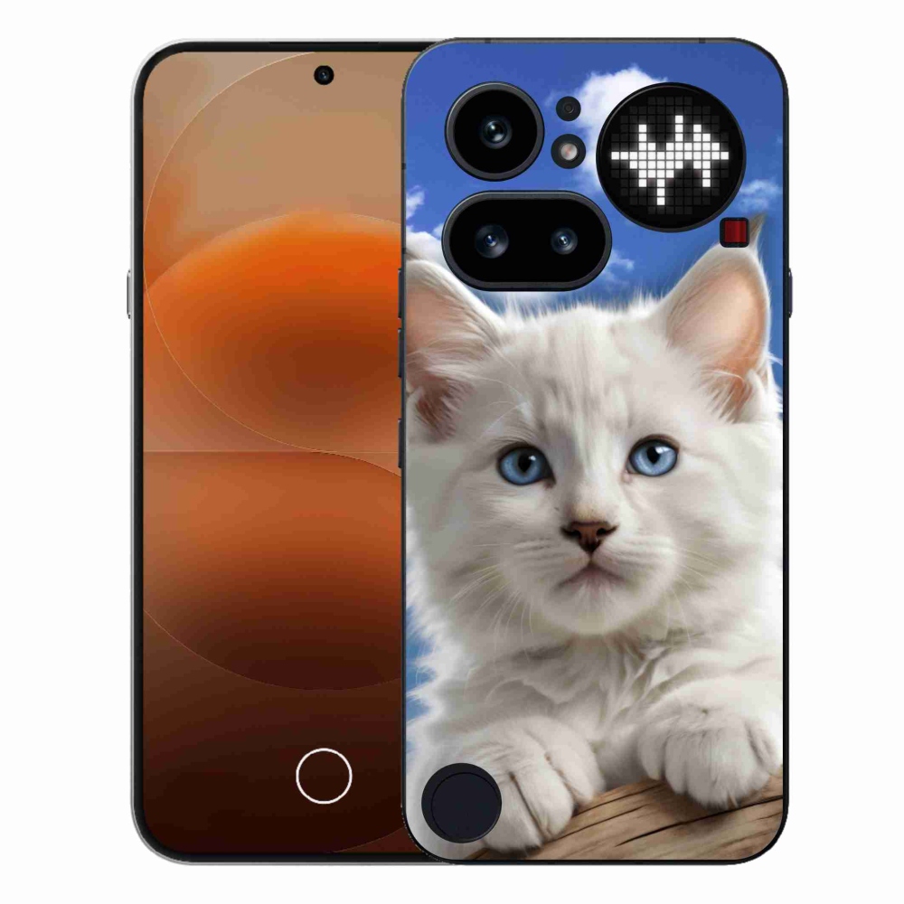 Gelový kryt mmCase na Nothing Phone (4a) - kotě a oblaka