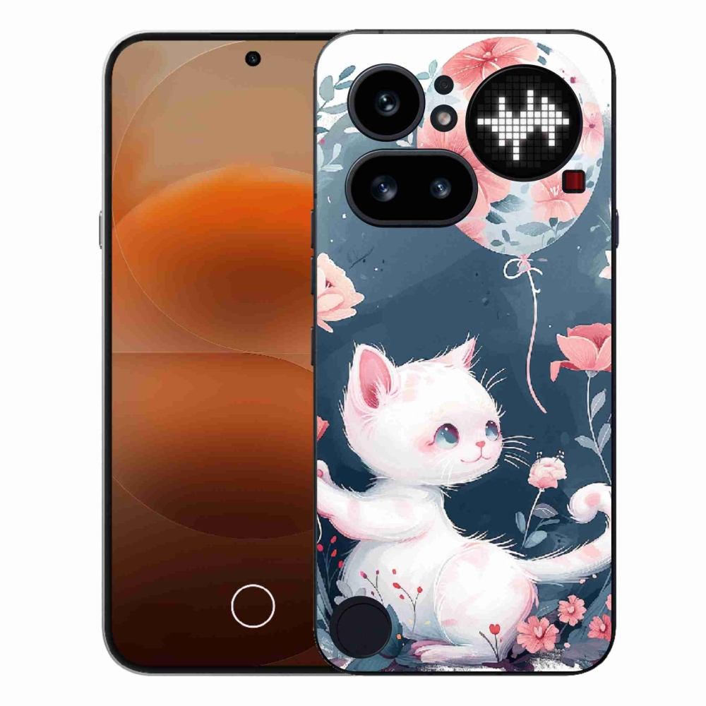 Gelový kryt mmCase na Nothing Phone (4a) - kotě s balónkem