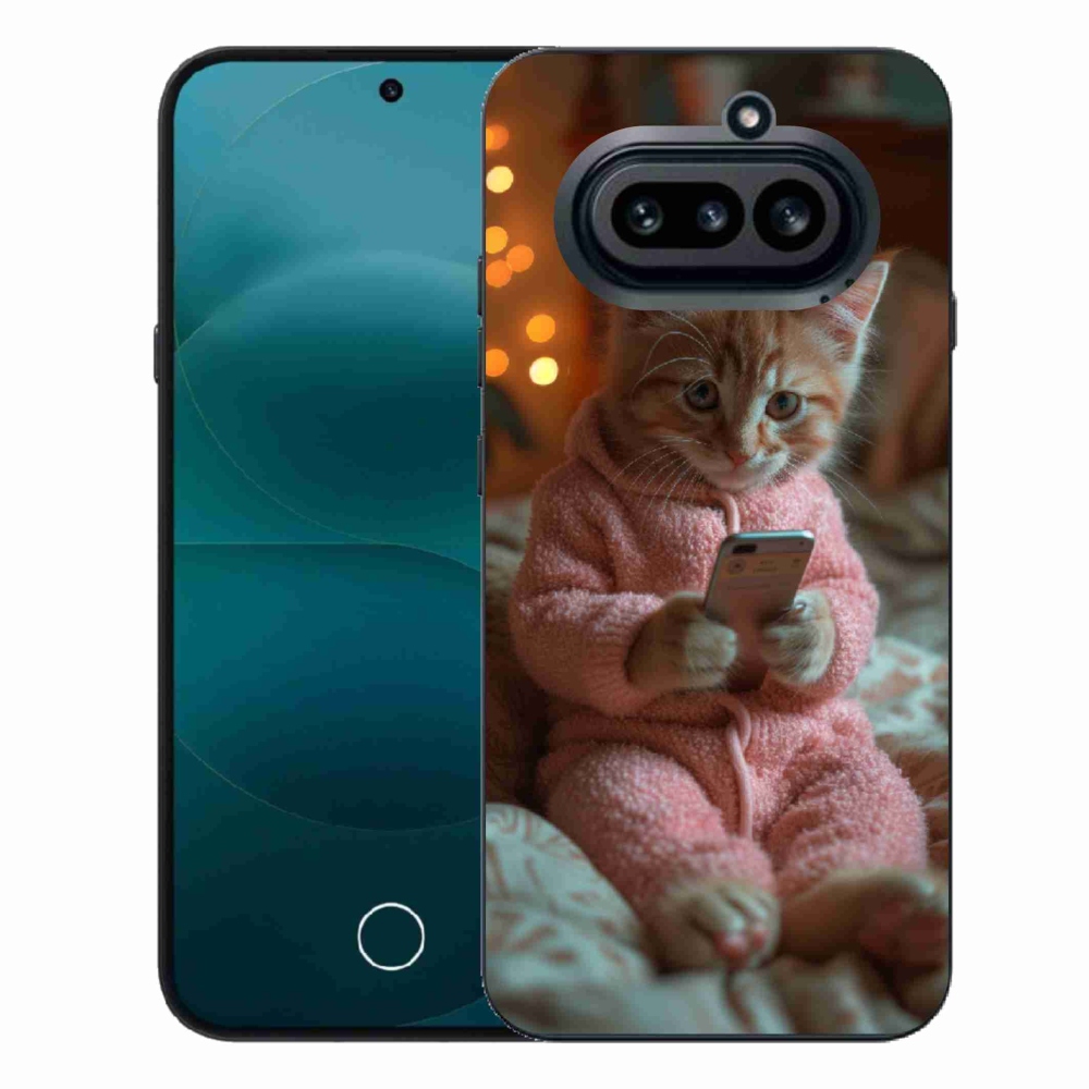 Gelový kryt mmCase na Nothing Phone (4a) - kotě s mobilem