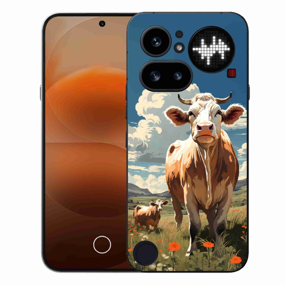 Gelový kryt mmCase na Nothing Phone (4a) - krávy na louce