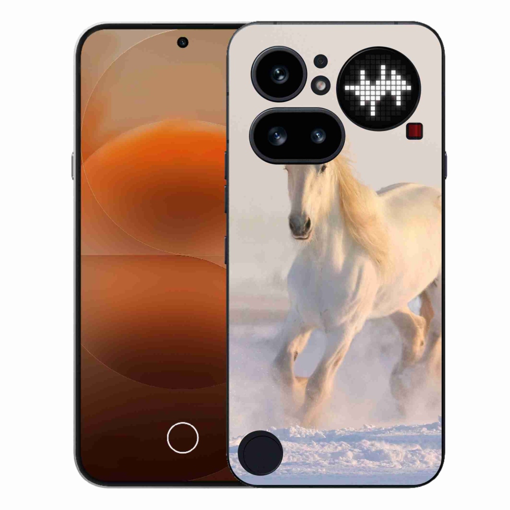 Gelový kryt mmCase na Nothing Phone (4a) - kůň ve sněhu