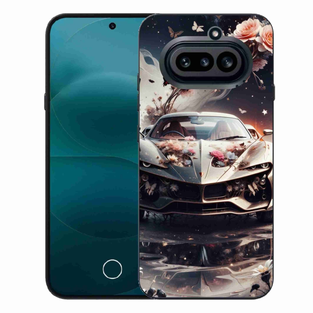 Gelový kryt mmCase na Nothing Phone (4a) - květinový sportovní vůz