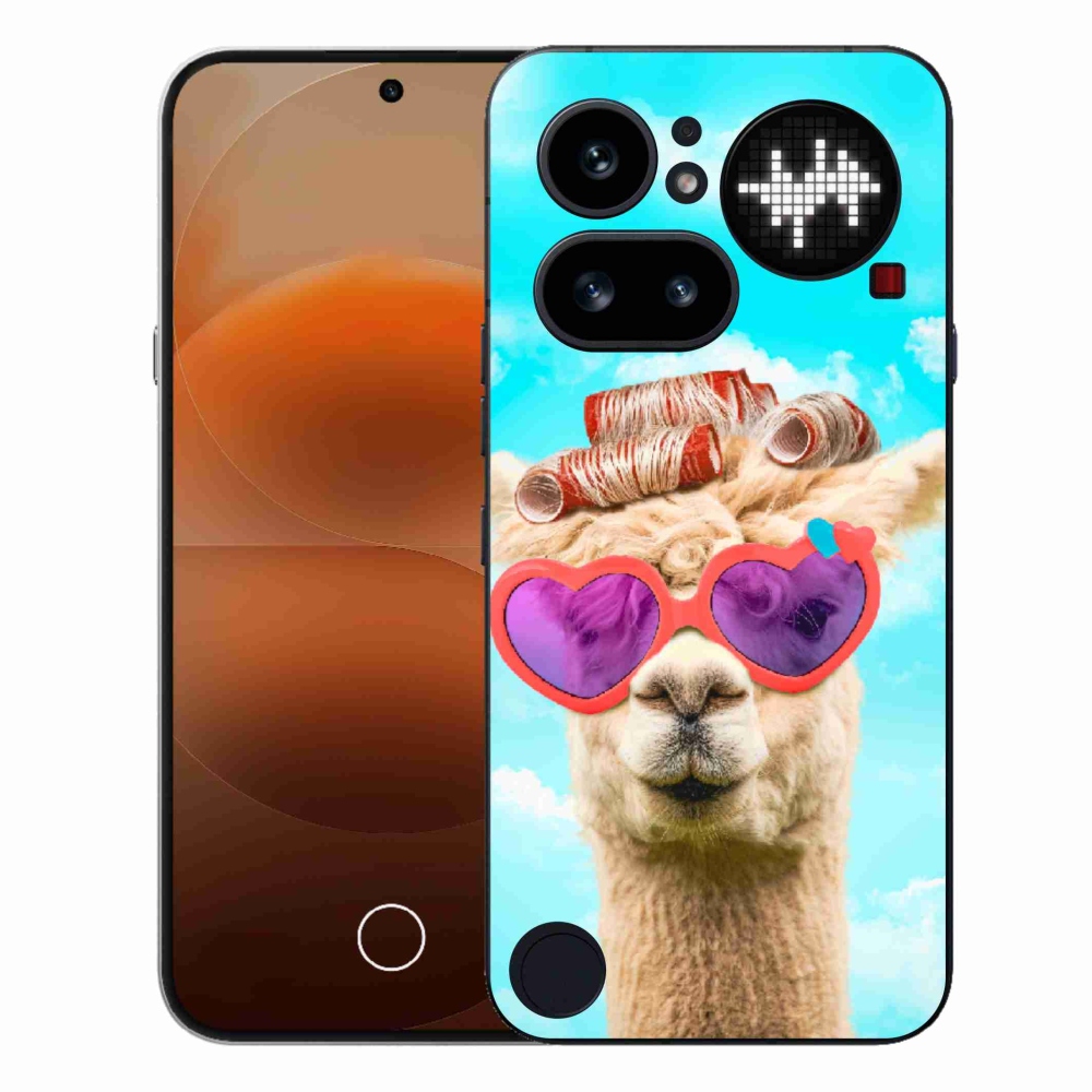 Gelový kryt mmCase na Nothing Phone (4a) - lama s brýlemi