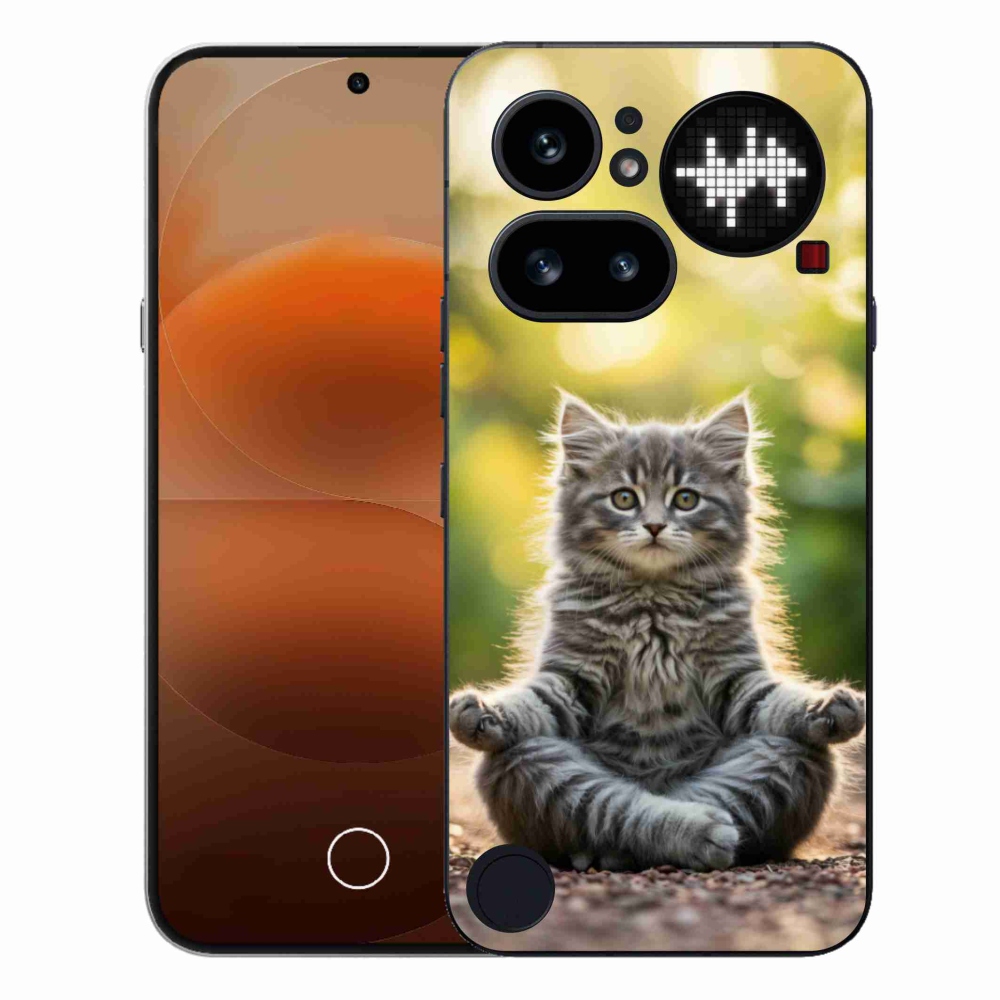 Gelový kryt mmCase na Nothing Phone (4a) - meditující kotě