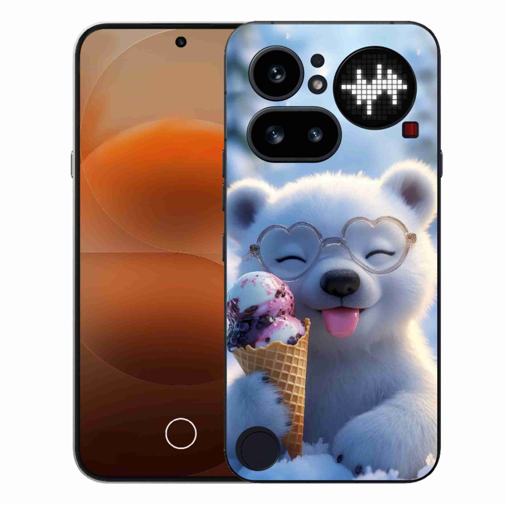 Gelový kryt mmCase na Nothing Phone (4a) - medvídek se zmrzlinou