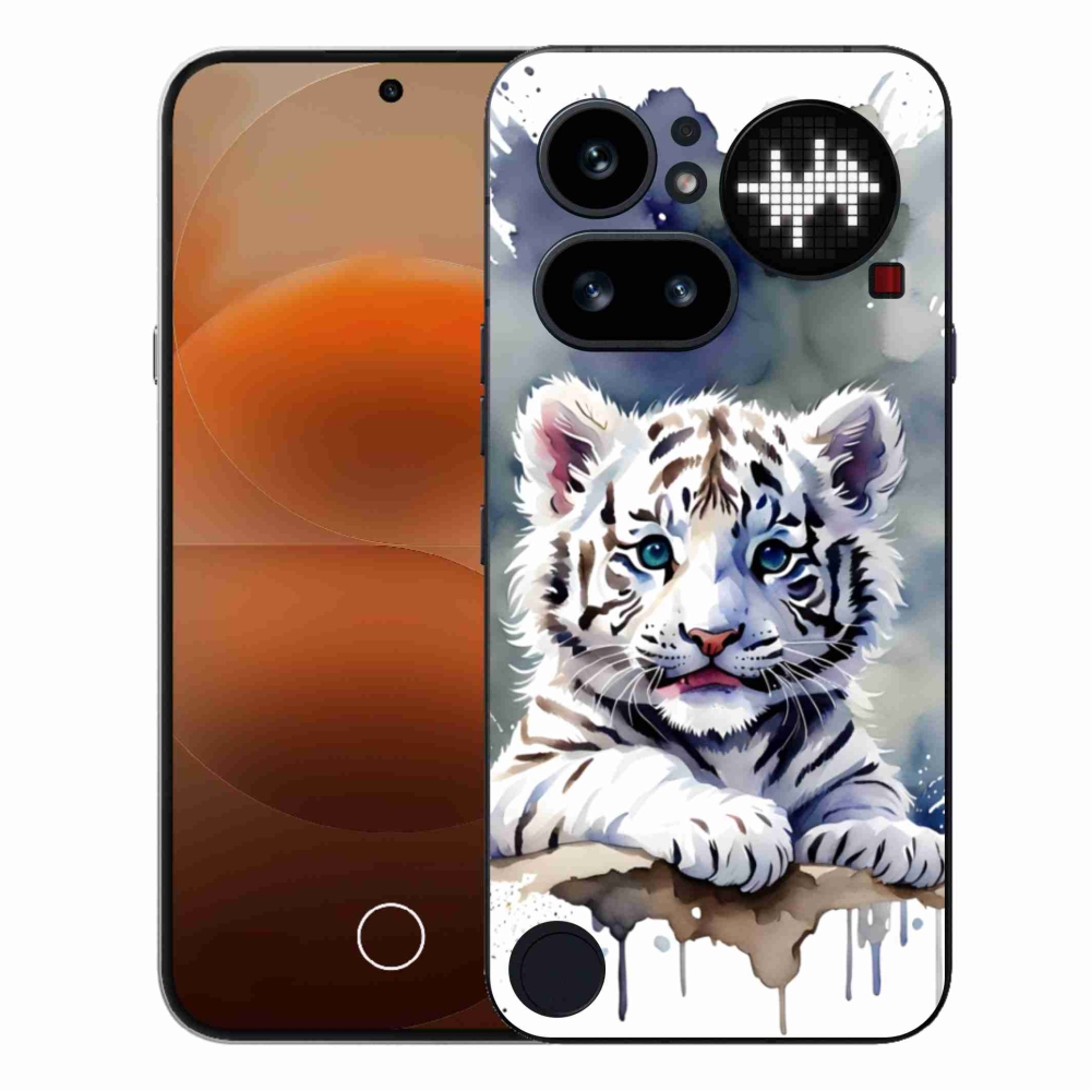 Gelový kryt mmCase na Nothing Phone (4a) - mládě bílého tygra