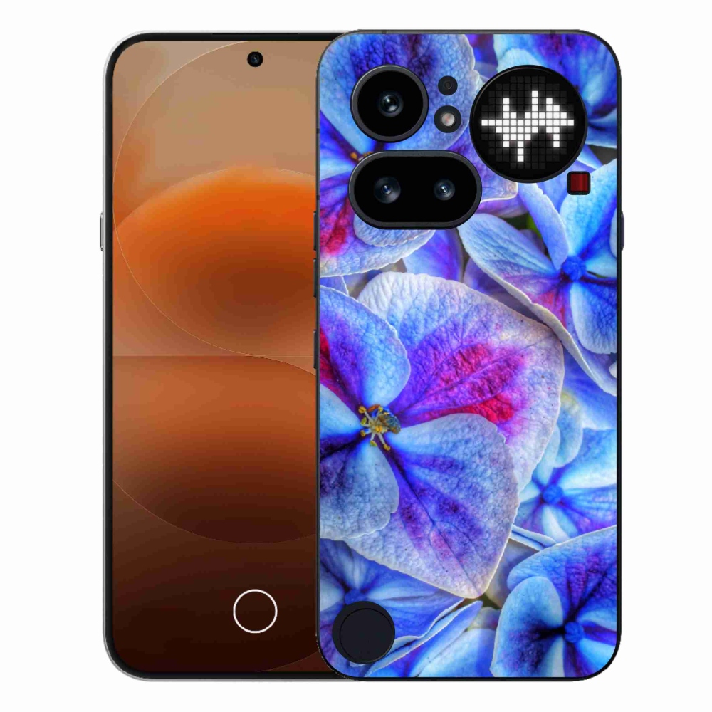 Gelový kryt mmCase na Nothing Phone (4a) - modré květy 1