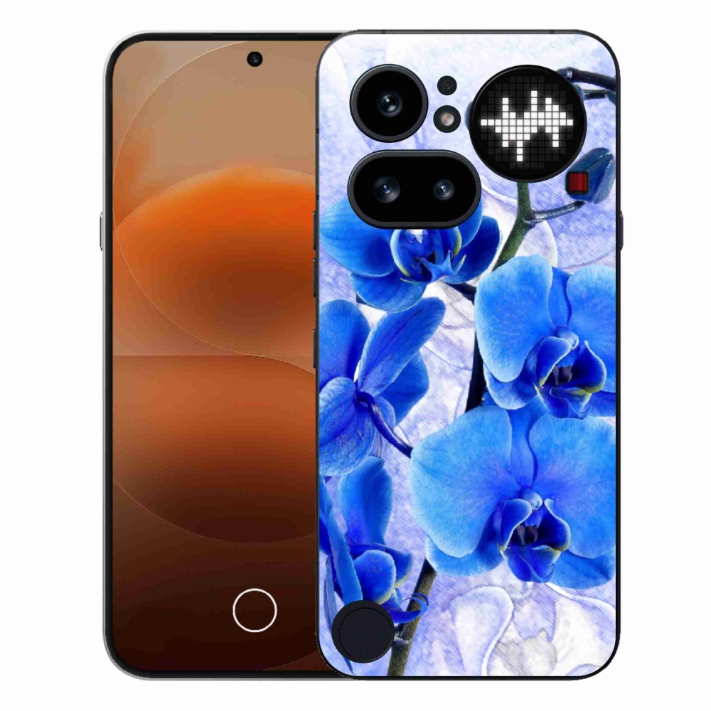 Gelový kryt mmCase na Nothing Phone (4a) - modré květy