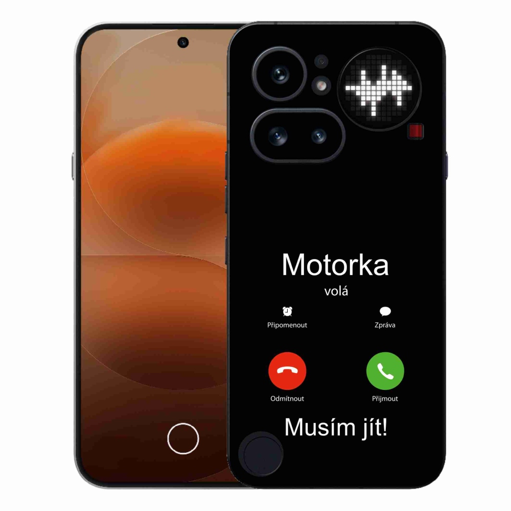 Gelový kryt mmCase na Nothing Phone (4a) - motorka volá černé pozadí