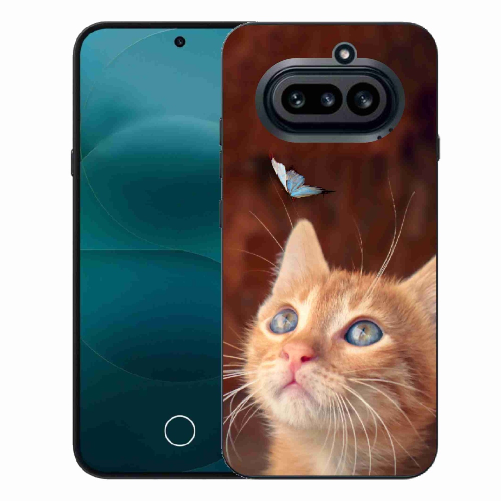Gelový kryt mmCase na Nothing Phone (4a) - motýl a kotě