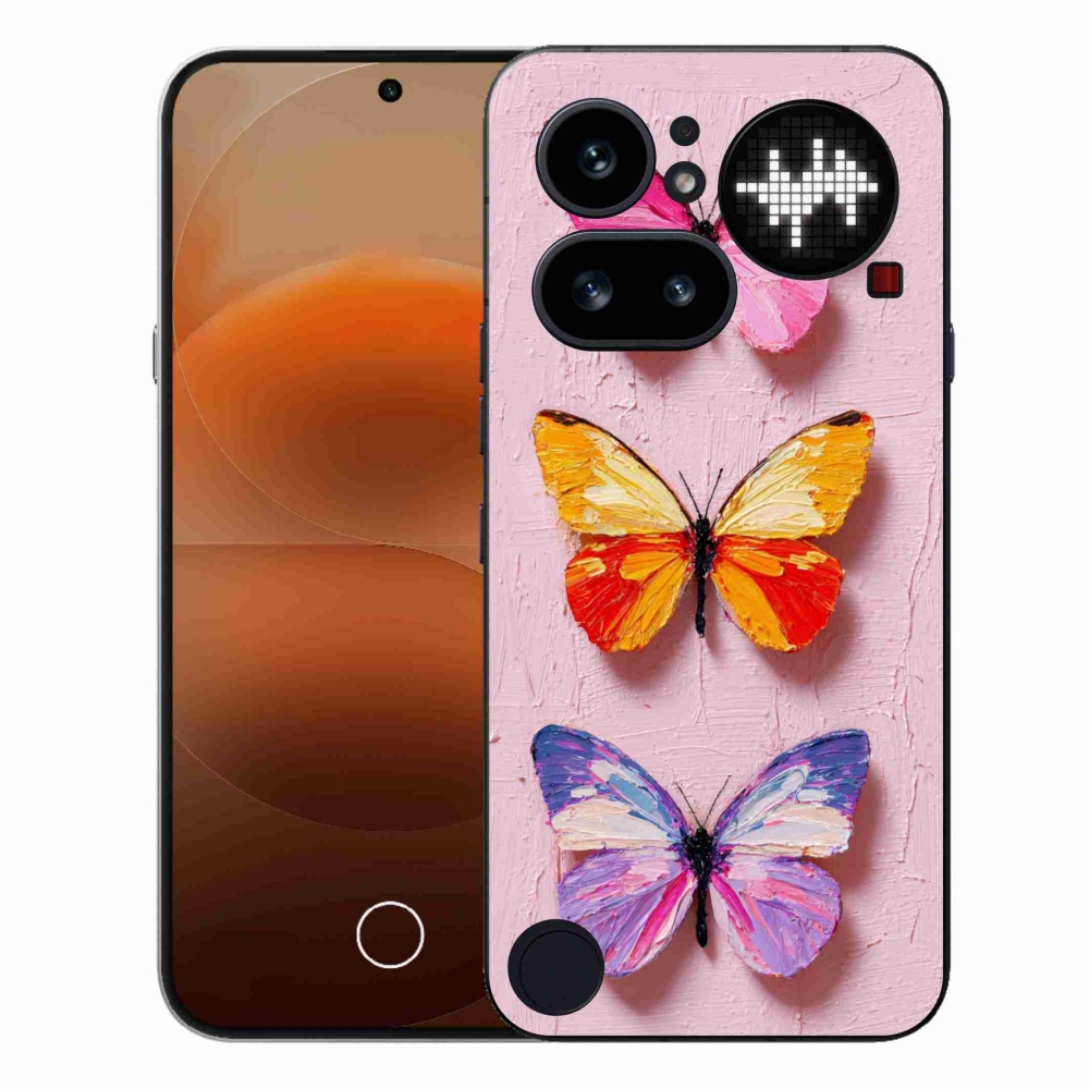 Gelový kryt mmCase na Nothing Phone (4a) - motýlí trojice