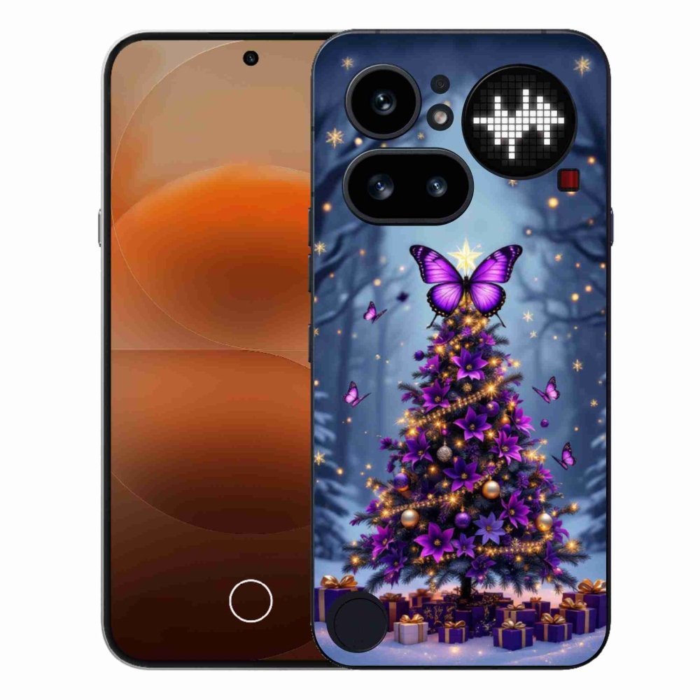 Gelový kryt mmCase na Nothing Phone (4a) - motýlí vánoční stromek