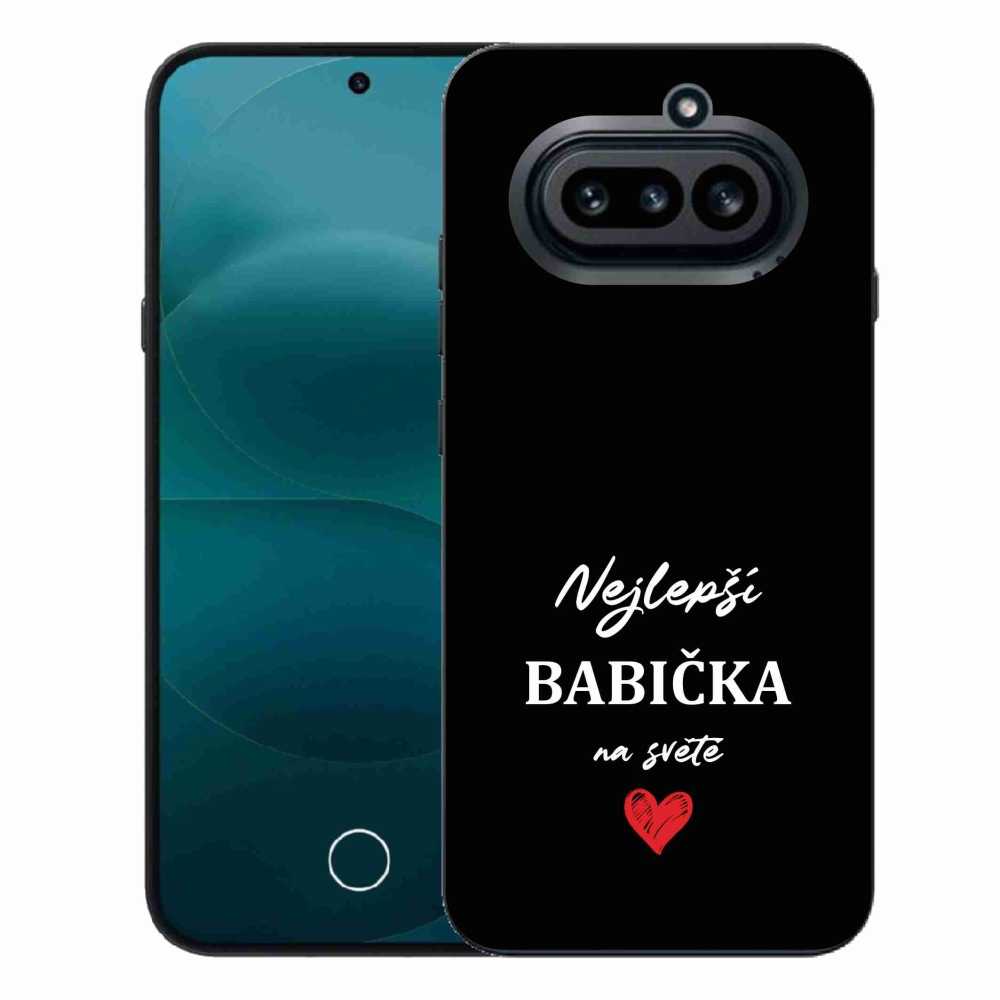 Gelový kryt mmCase na Nothing Phone (4a) - nejlepší babička 1 černé pozadí