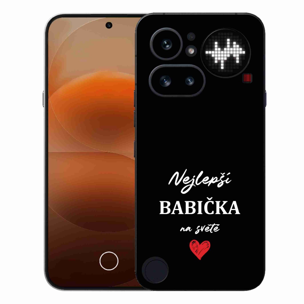 Gelový kryt mmCase na Nothing Phone (4a) - nejlepší babička 1 černé pozadí