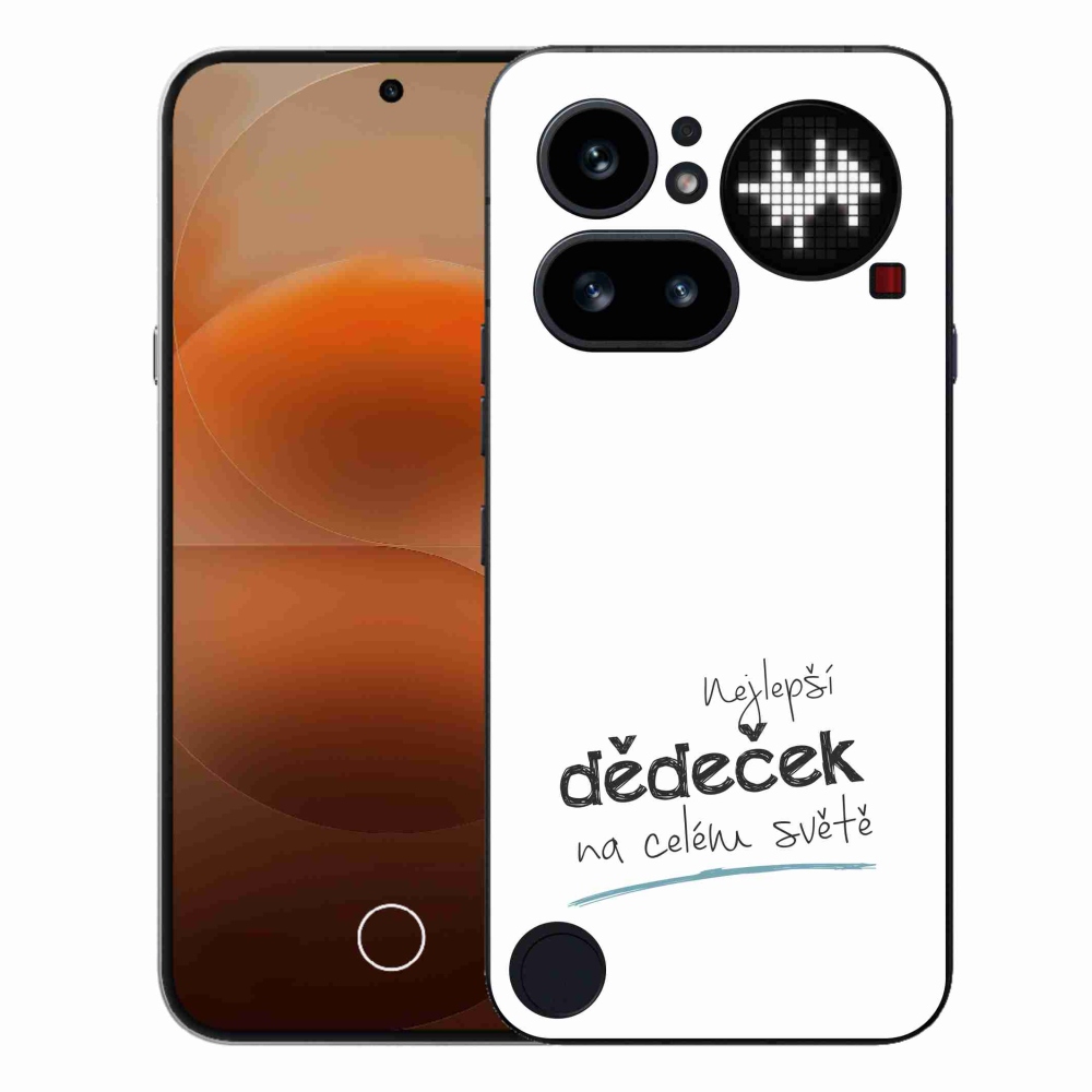 Gelový kryt mmCase na Nothing Phone (4a) - nejlepší dědeček 3 bílé pozadí
