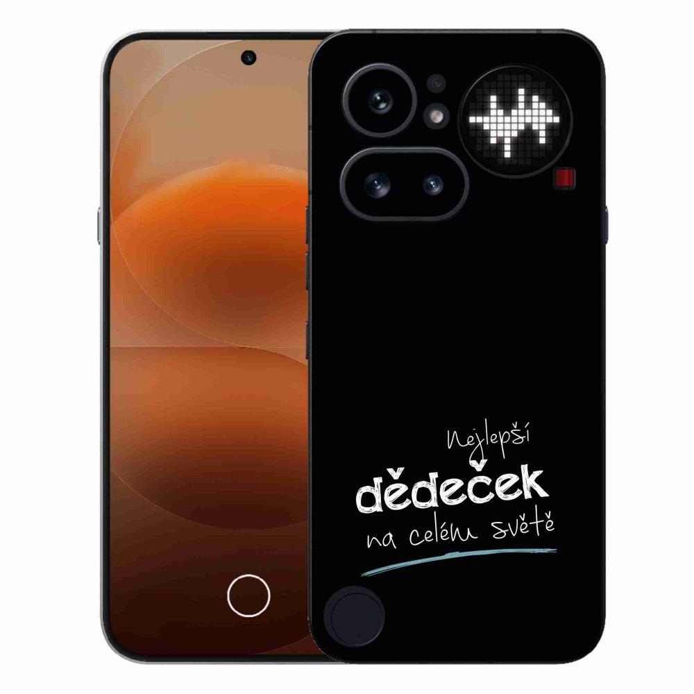 Gelový kryt mmCase na Nothing Phone (4a) - nejlepší dědeček 3 černé pozadí