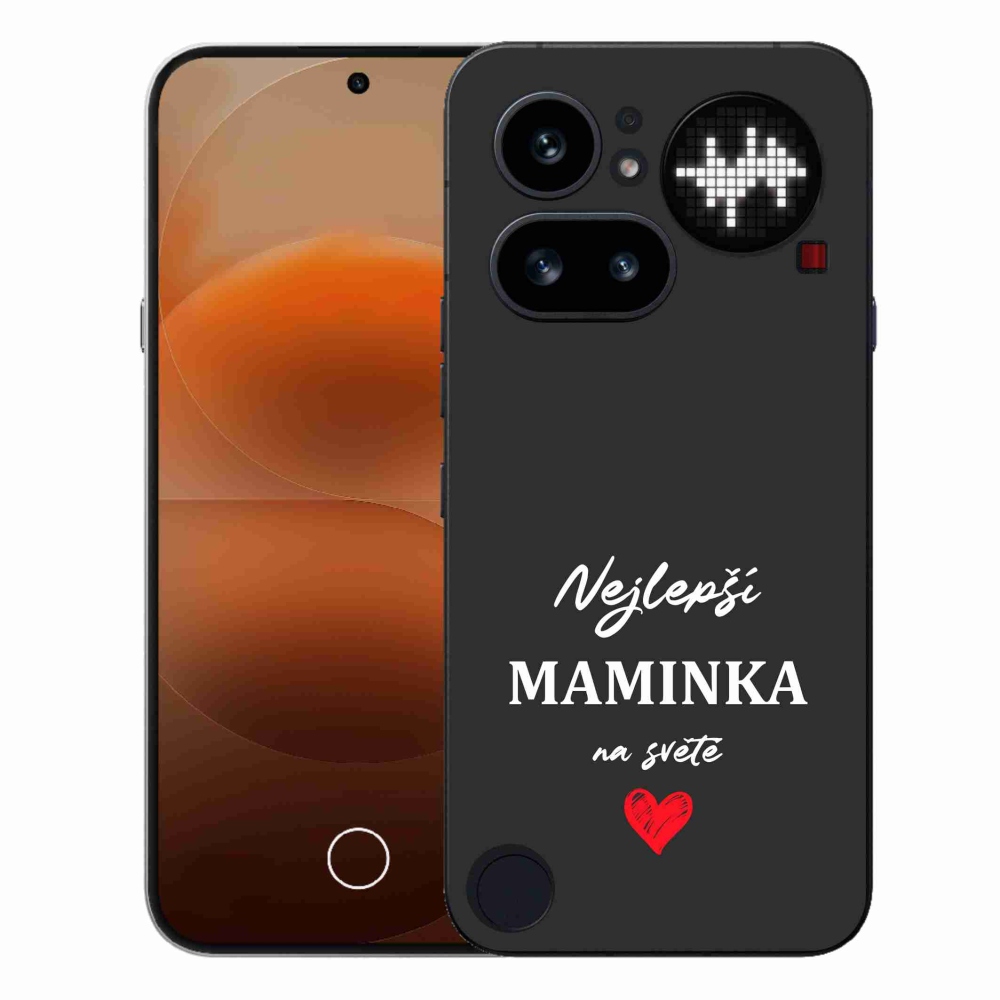Gelový kryt mmCase na Nothing Phone (4a) - nejlepší maminka 1 černé pozadí