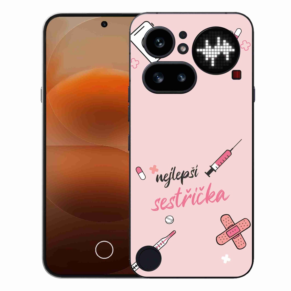 Gelový kryt mmCase na Nothing Phone (4a) - nejlepší sestřička růžové pozadí