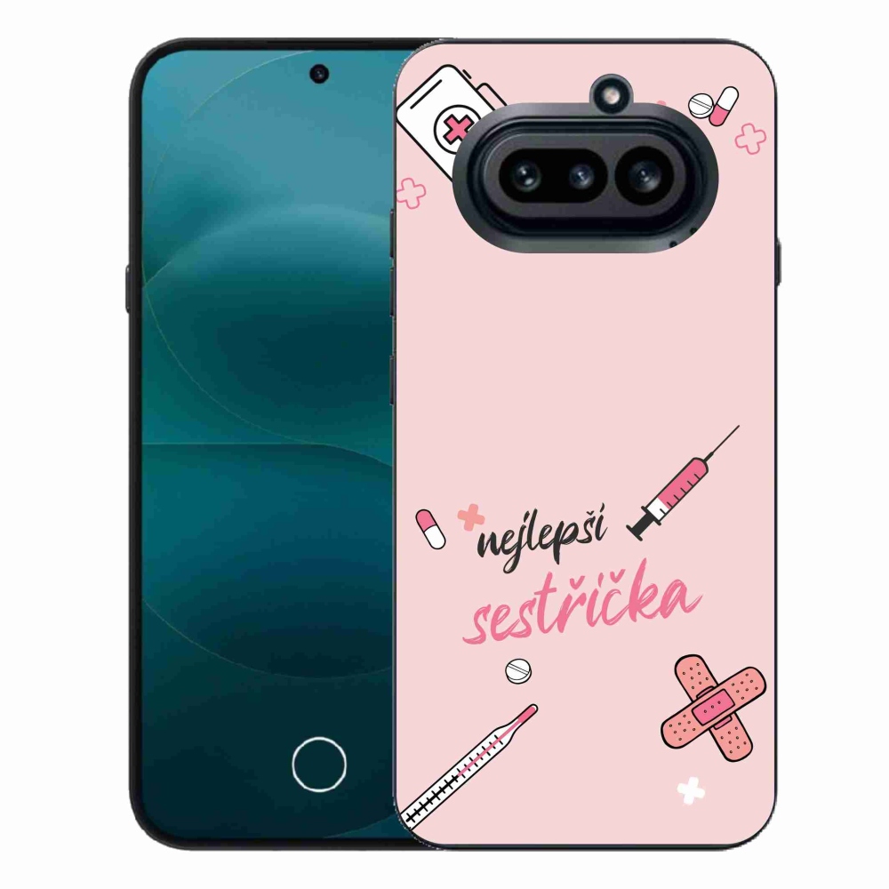 Gelový kryt mmCase na Nothing Phone (4a) - nejlepší sestřička růžové pozadí