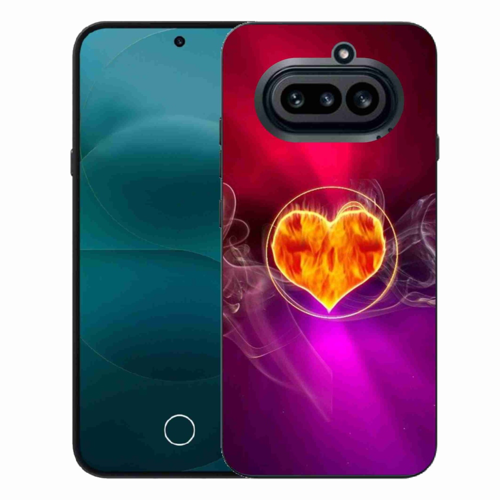 Gelový kryt mmCase na Nothing Phone (4a) - ohnivé srdce