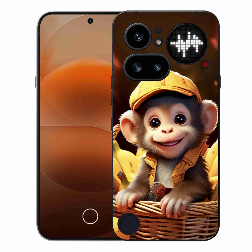 Gelový kryt mmCase na Nothing Phone (4a) - opice v košíku