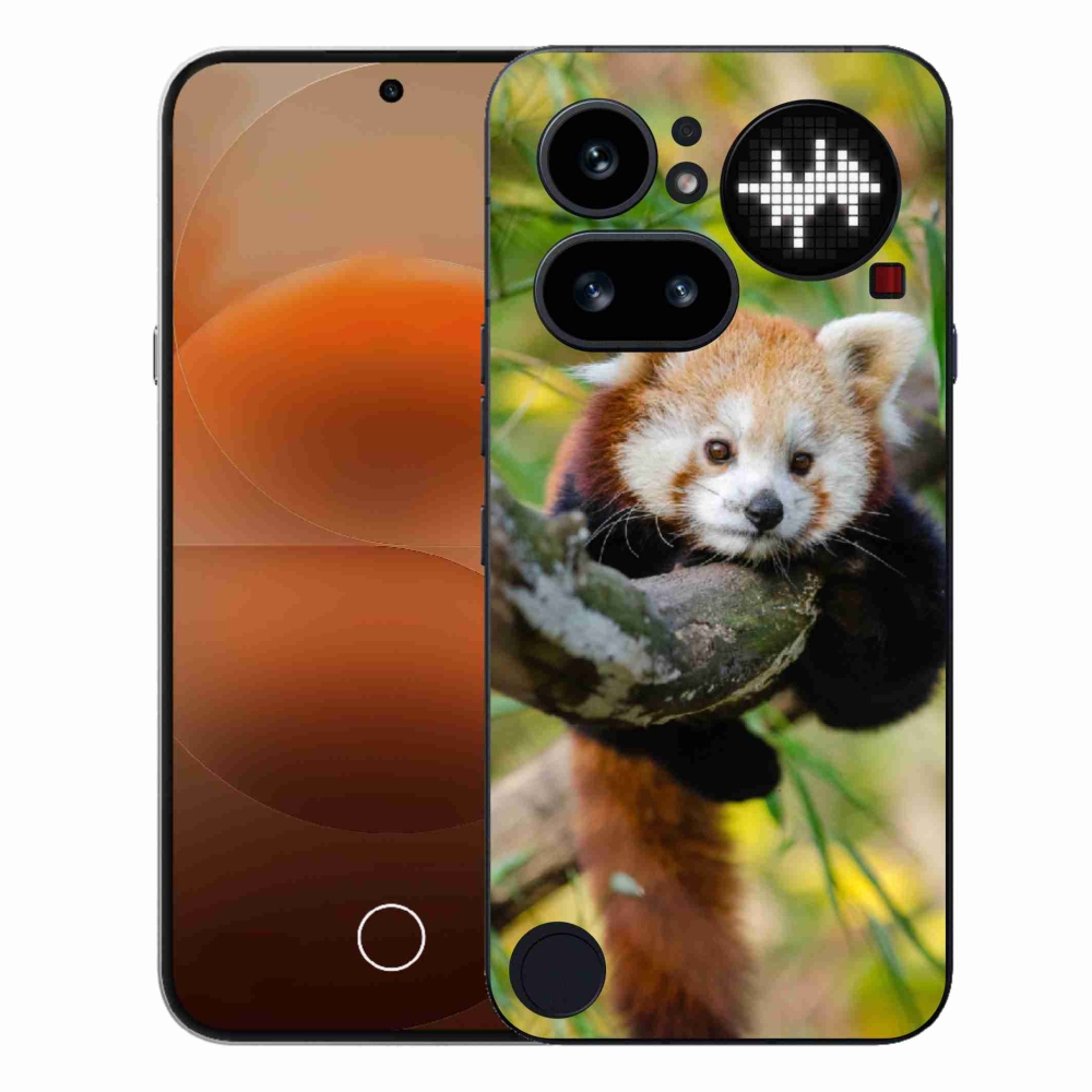 Gelový kryt mmCase na Nothing Phone (4a) - panda červená