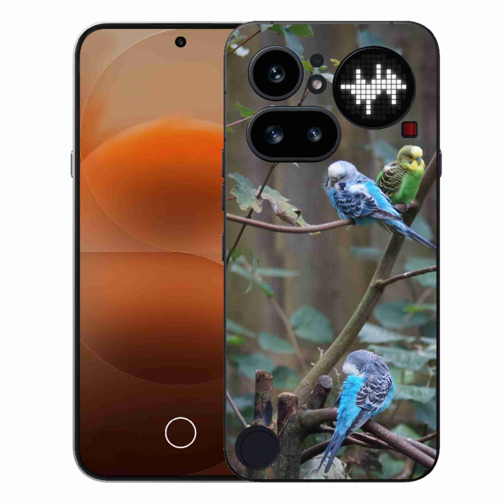 Gelový kryt mmCase na Nothing Phone (4a) - papoušci na větvi