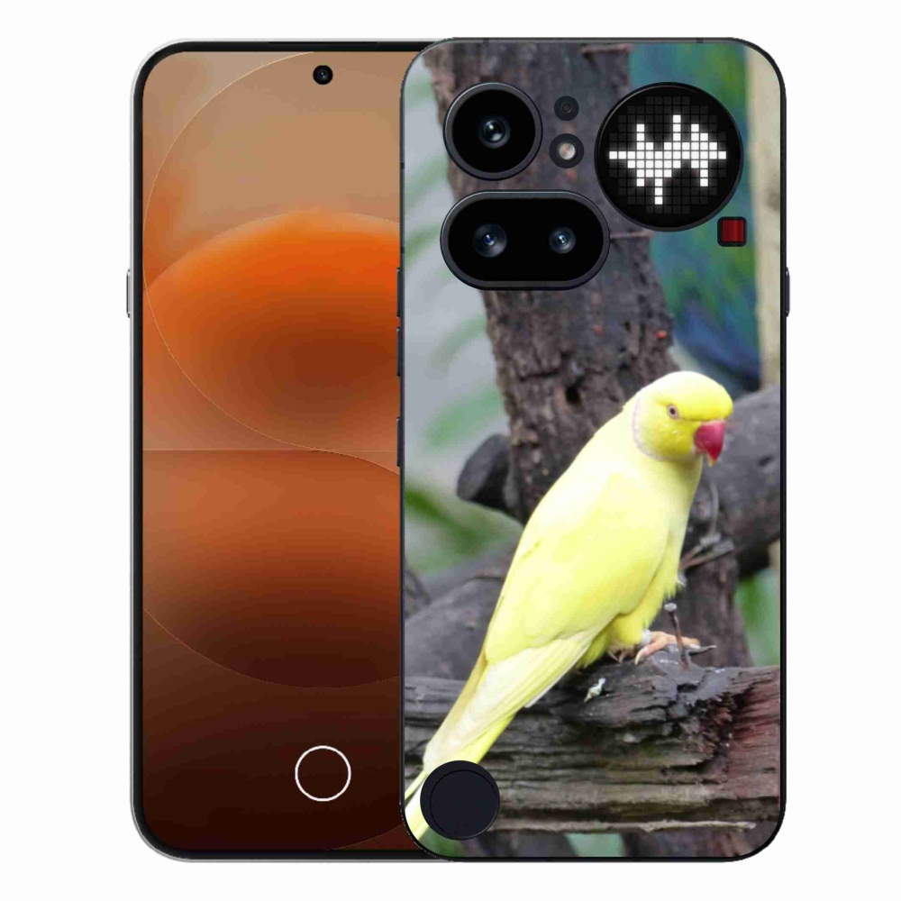 Gelový kryt mmCase na Nothing Phone (4a) - papoušek alexandr žlutý