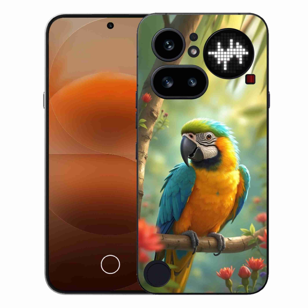 Gelový kryt mmCase na Nothing Phone (4a) - papoušek ara modrožlutá