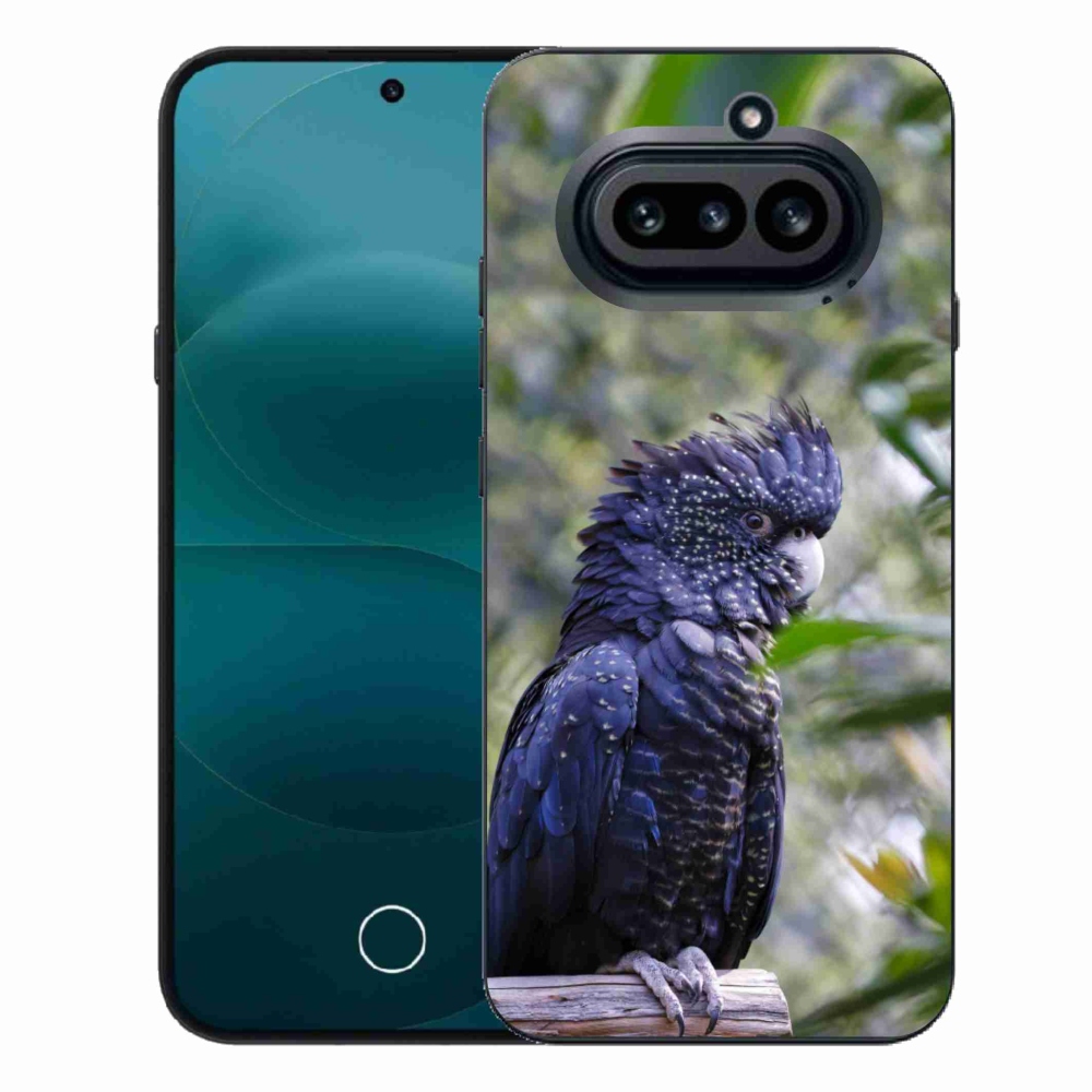 Gelový kryt mmCase na Nothing Phone (4a) - papoušek kakadu černý