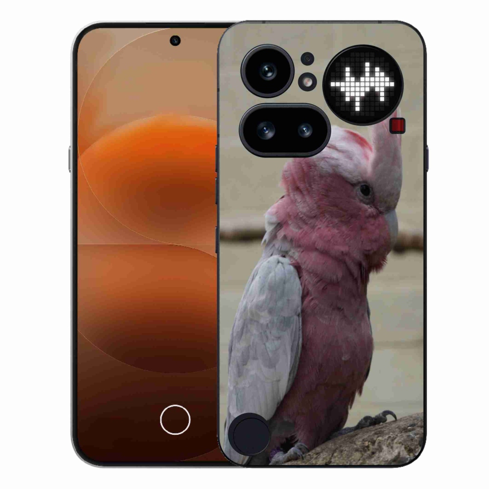 Gelový kryt mmCase na Nothing Phone (4a) - papoušek kakadu růžový