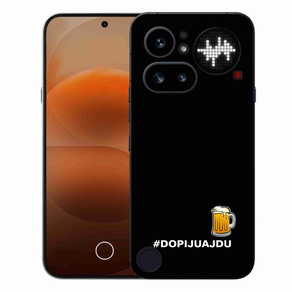 Gelový kryt mmCase na Nothing Phone (4a) - pivní motiv 1 černé pozadí