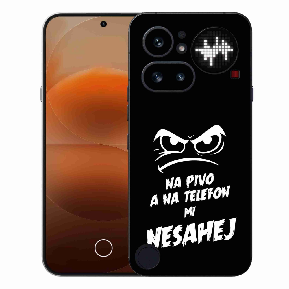 Gelový kryt mmCase na Nothing Phone (4a) - pivní motiv 2 černé pozadí