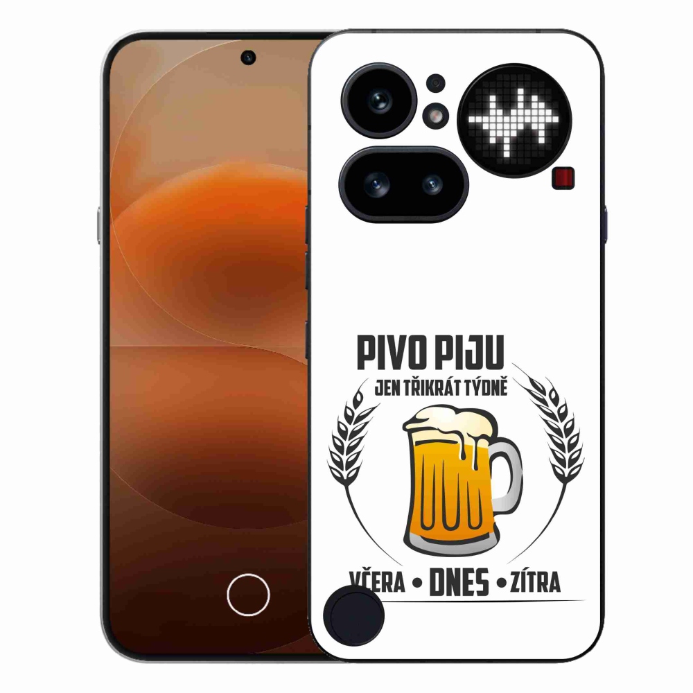 Gelový kryt mmCase na Nothing Phone (4a) - pivní motiv bílé pozadí