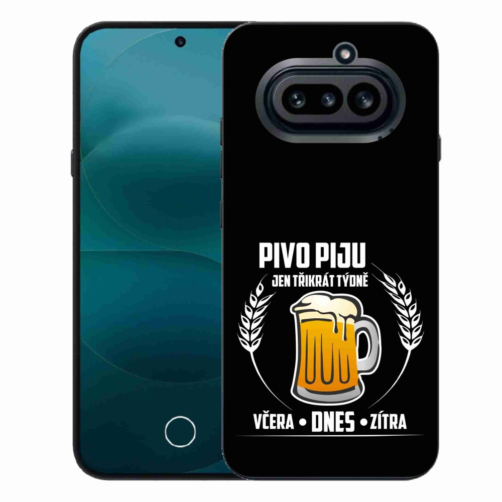 Gelový kryt mmCase na Nothing Phone (4a) - pivní motiv černé pozadí