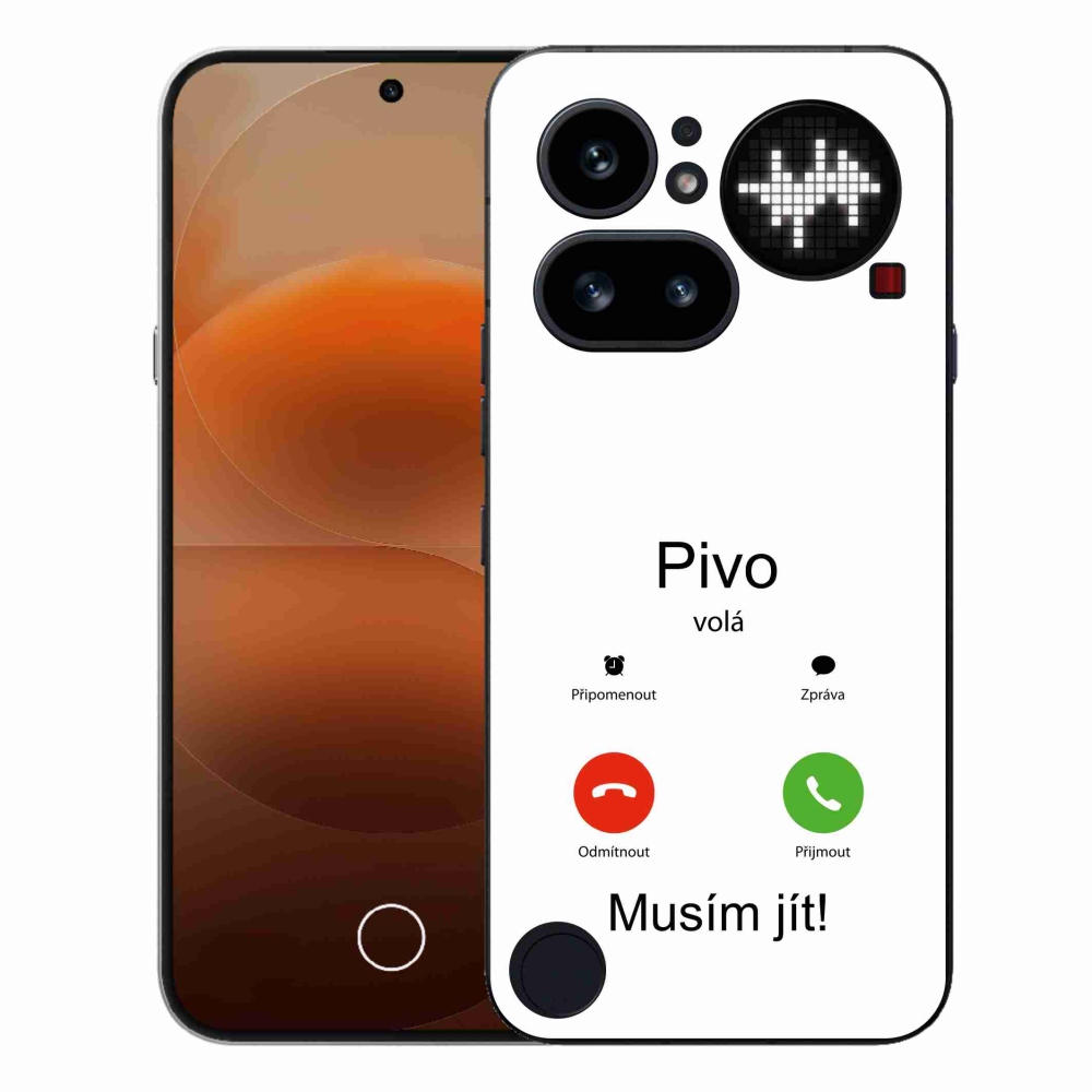 Gelový kryt mmCase na Nothing Phone (4a) - pivo volá bílé pozadí