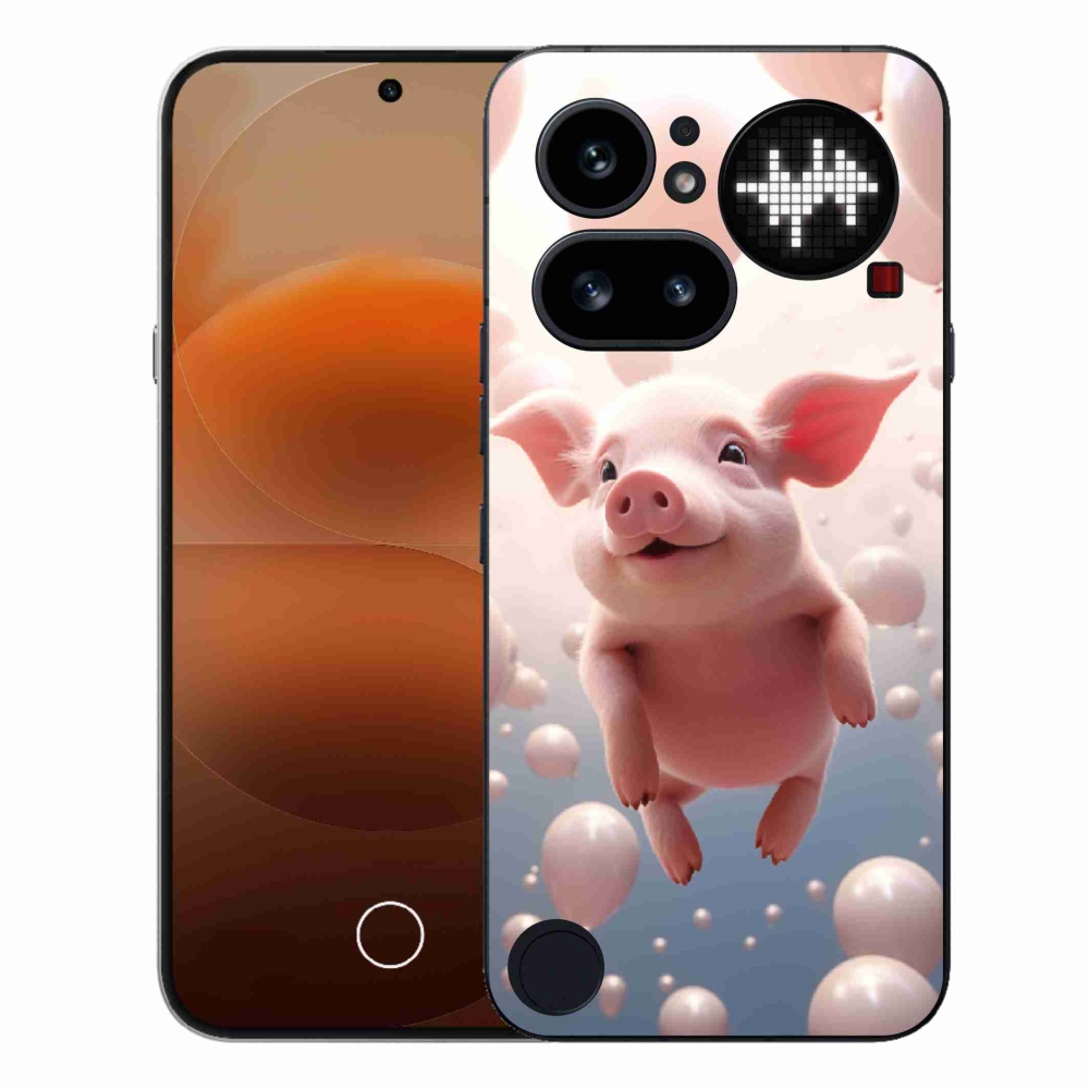 Gelový kryt mmCase na Nothing Phone (4a) - prasátko s balónky