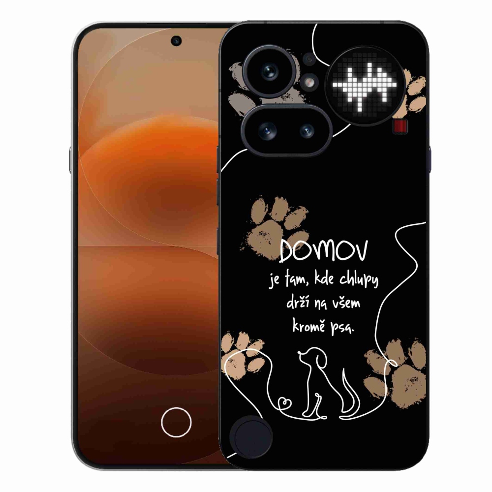 Gelový kryt mmCase na Nothing Phone (4a) - psí motiv černé pozadí