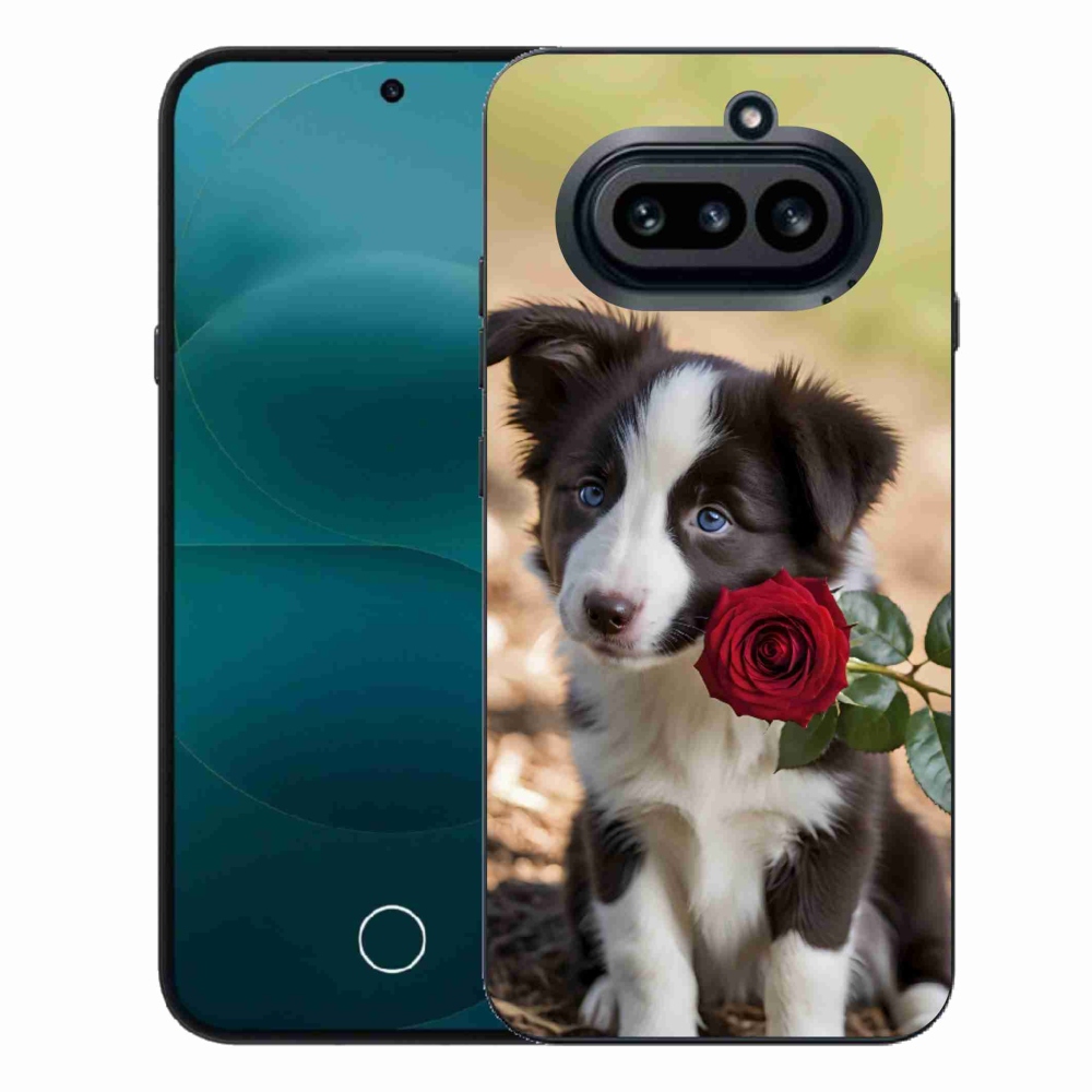 Gelový kryt mmCase na Nothing Phone (4a) - roztomilá border kolie s růží