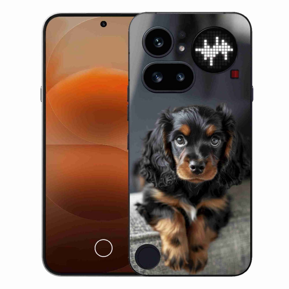 Gelový kryt mmCase na Nothing Phone (4a) - roztomilý dlouhosrstý jezevčík