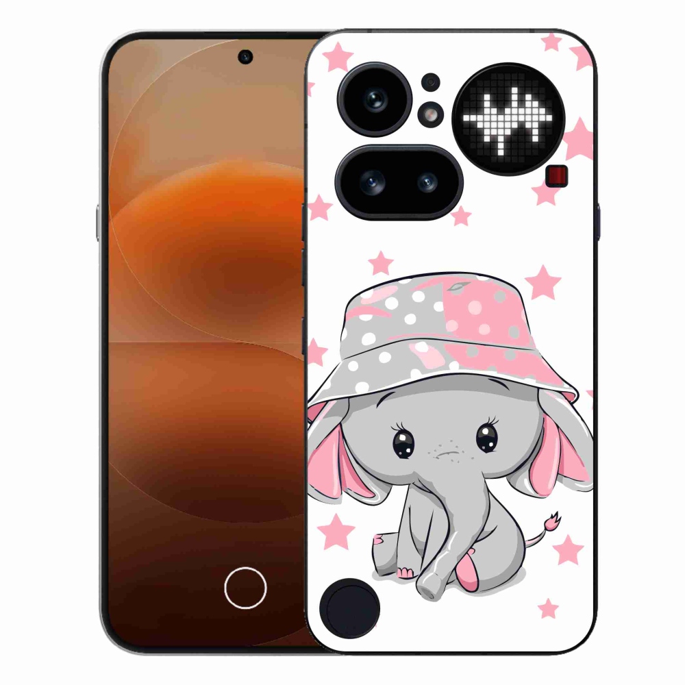 Gelový kryt mmCase na Nothing Phone (4a) - růžový slon