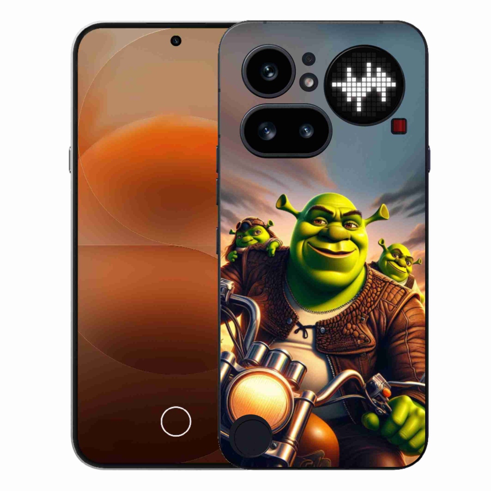 Gelový kryt mmCase na Nothing Phone (4a) - shrek na motorce
