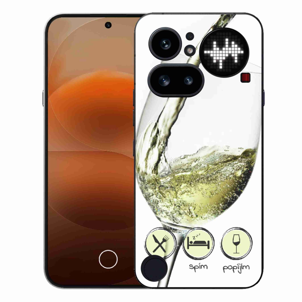 Gelový kryt mmCase na Nothing Phone (4a) - sklenička vína bílé